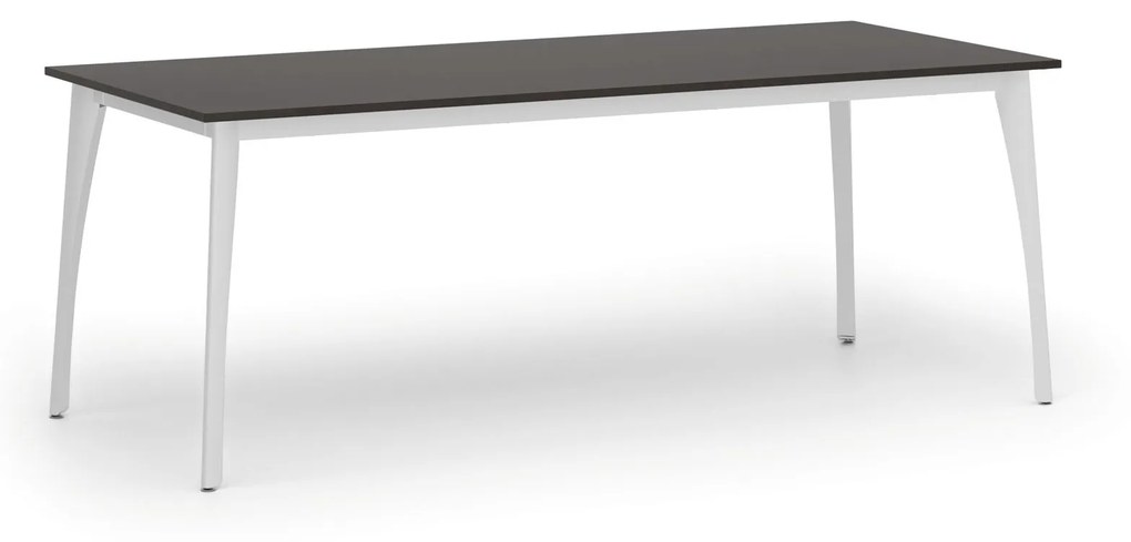 Rokovací stôl PRIMO OMEGA, 2000 x 900 mm, biela podnož, wenge