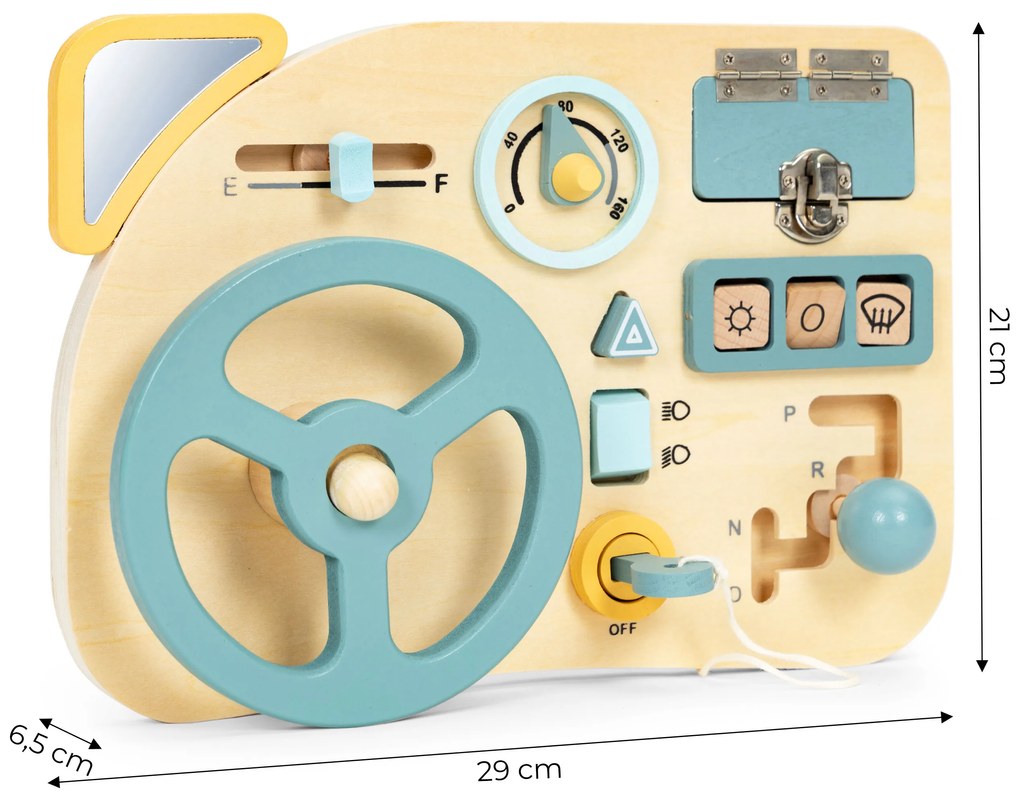 Drevená palubná doska, volant pre deti ECOTOYS