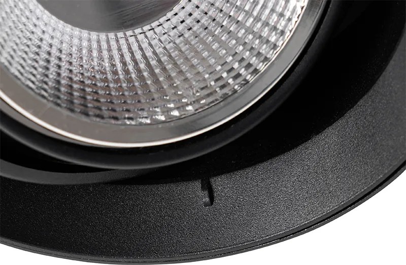 Moderné zapustené bodové svetlo čierne GU10 AR111 okrúhle bez rámu - Oneon