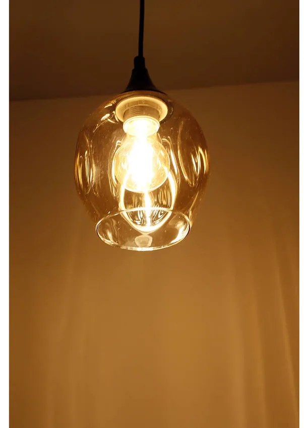 Candellux Čierno-hnedý závesný luster Aspa pre žiarovku E27 31-00583