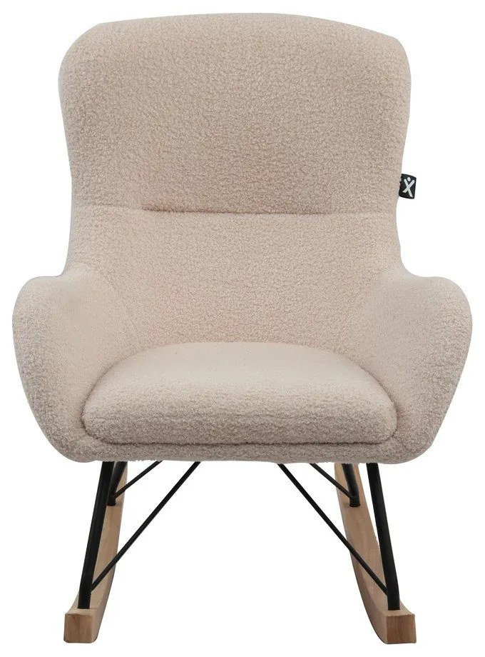 Béžové hojdacie detské kresielko z textílie buklé Rocky – Vipack