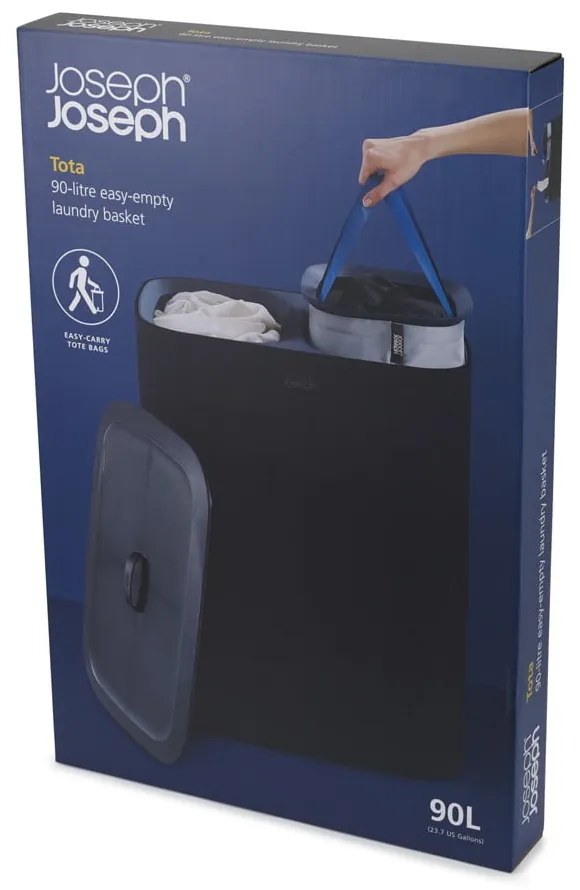 Antracitovosivý látkový/plastový kôš na bielizeň 2x45 l Tota – Joseph Joseph