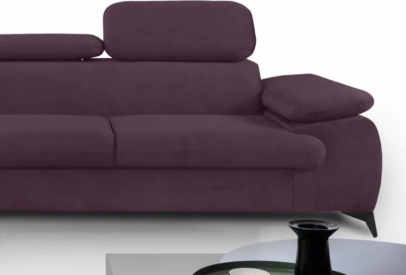 Rohová sedacia súprava Scala, hroznová ružovo-fialová látka, ľavý roh