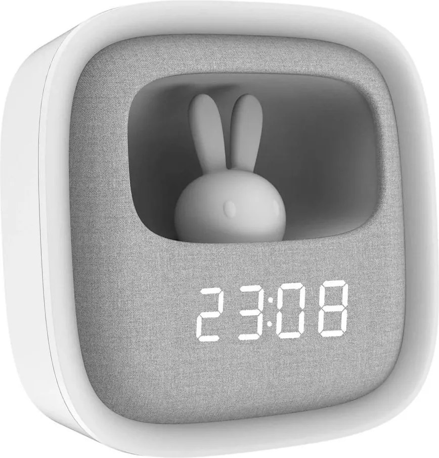 LED Stmievateľná nočná lampička s budíkom BUNNY LED/1,2W/5V 3000K