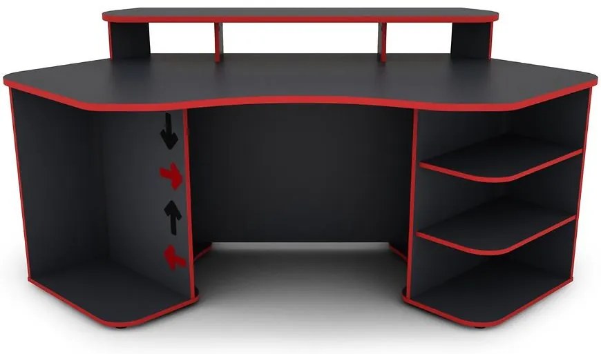 Písací stôl Matrix 2 grafit/červená