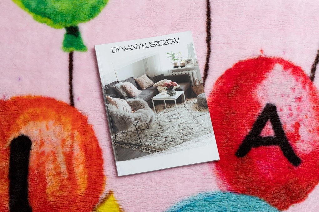 Koberec PLAY balóniky, písmená abeceda G3548-3, ružový