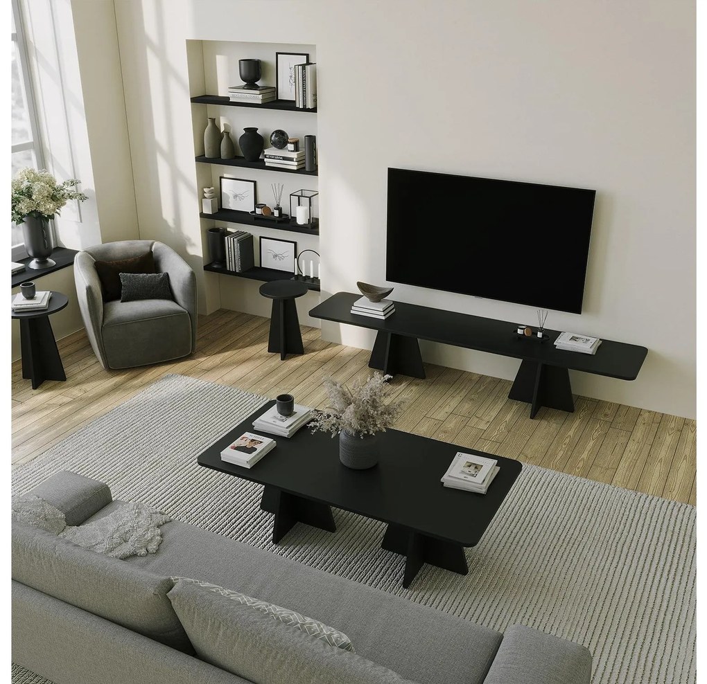 Set nábytku do obývacej izby Kabivo (čierna) . Akcia -20%. Vlastná spoľahlivá doprava až k Vám domov. 1095632