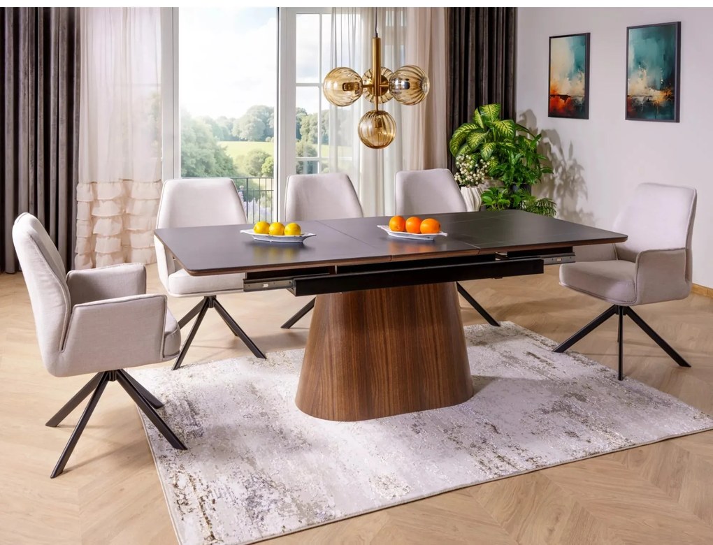 Otočné jídelní křeslo Hugo Brego světle béžové