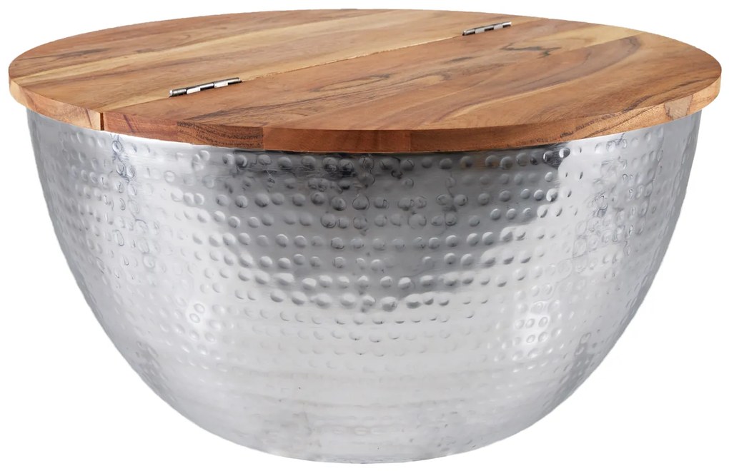 Konferenčný stolík Orient Storage 60cm akáciová strieborná
