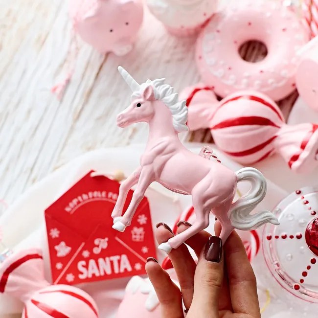 Vianočná ozdoba EVI PINK jednorožec 710247