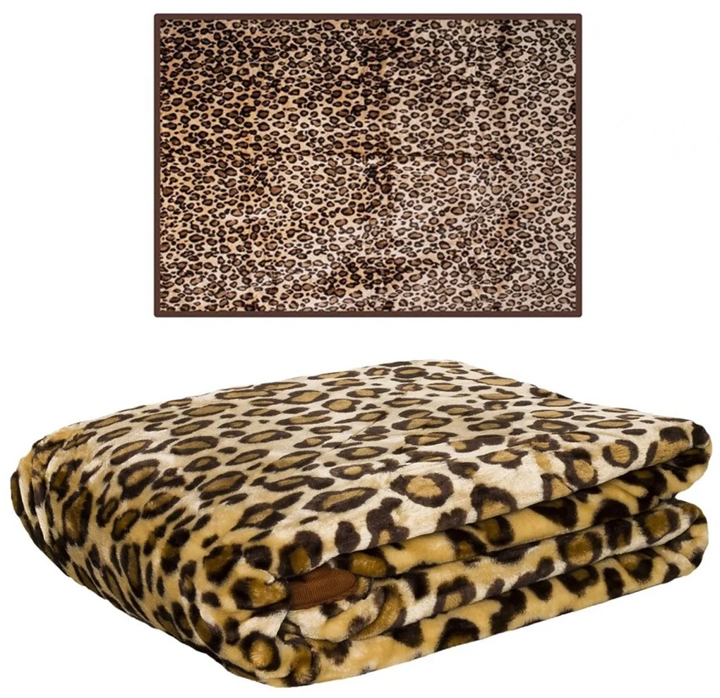 Teplá deka s leopardím vzorom 200x240 cm SKLADOM