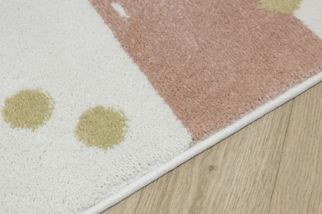 Koberec LIMA M044A krémový / ružový / zlatý polkruh