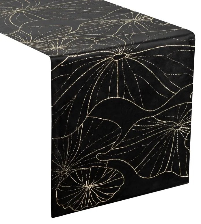 Dekorstudio Elegantný zamatový behúň na stôl BLINK 18 čierny Rozmer behúňa (šírka x dĺžka): 35x180cm