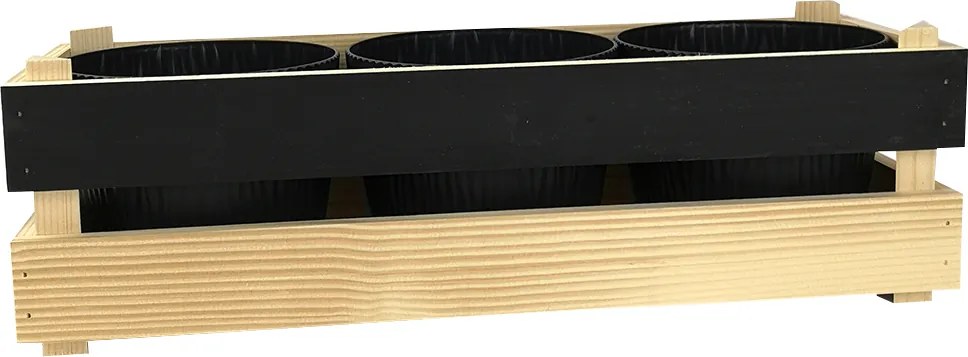 AMADEA Drevený obal s kvetináči a tabuľkou na písanie kriedou, 47x17x15cm Český výrobok