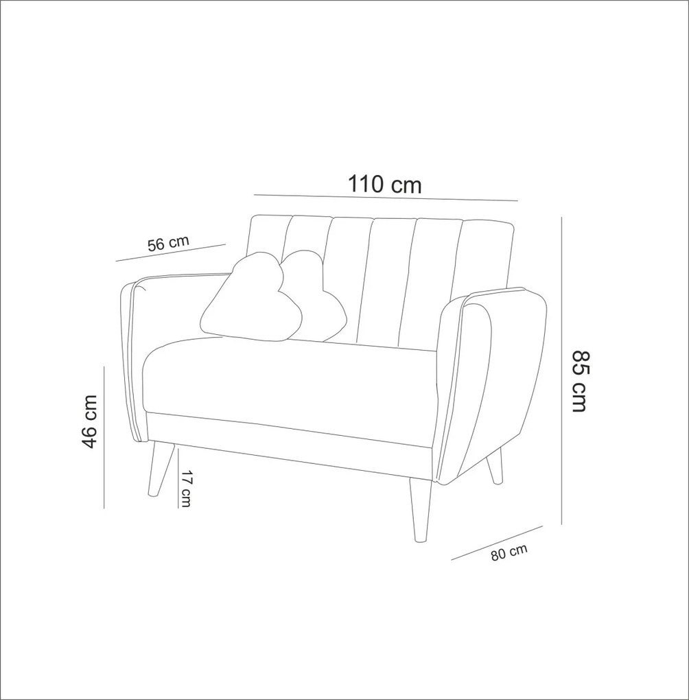 Dvojmiestna pohovka Aqua Loveseat tyrkysová