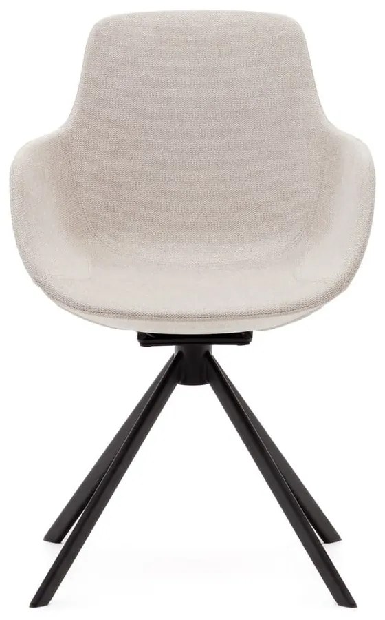 Béžové čalúnené jedálenské kreslá v súprave s podrúčkami 2 ks Tissiana – Kave Home