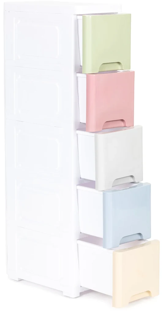 Regál na kolieskach s 5 zásuvkami Pastel MB0019-05A