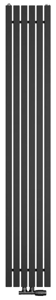 Regnis LUXAR, vykurovacie teleso 290x1600mm so stredovým pripojením 50mm, 643W, čierna matná, LUXAR160/29/D50/BLACK