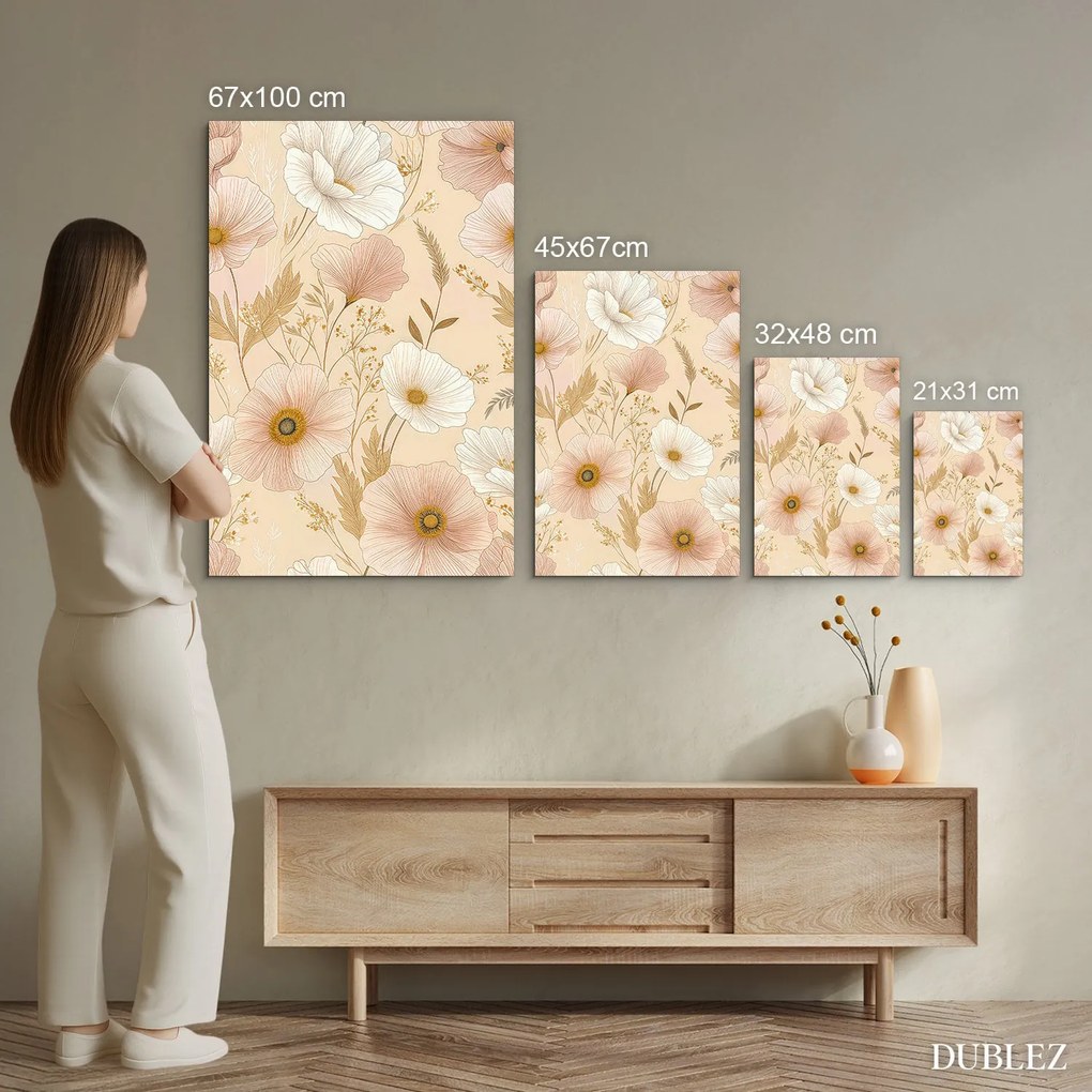 DUBLEZ | Kvetinový obraz do spálne - Ružový sen anemone