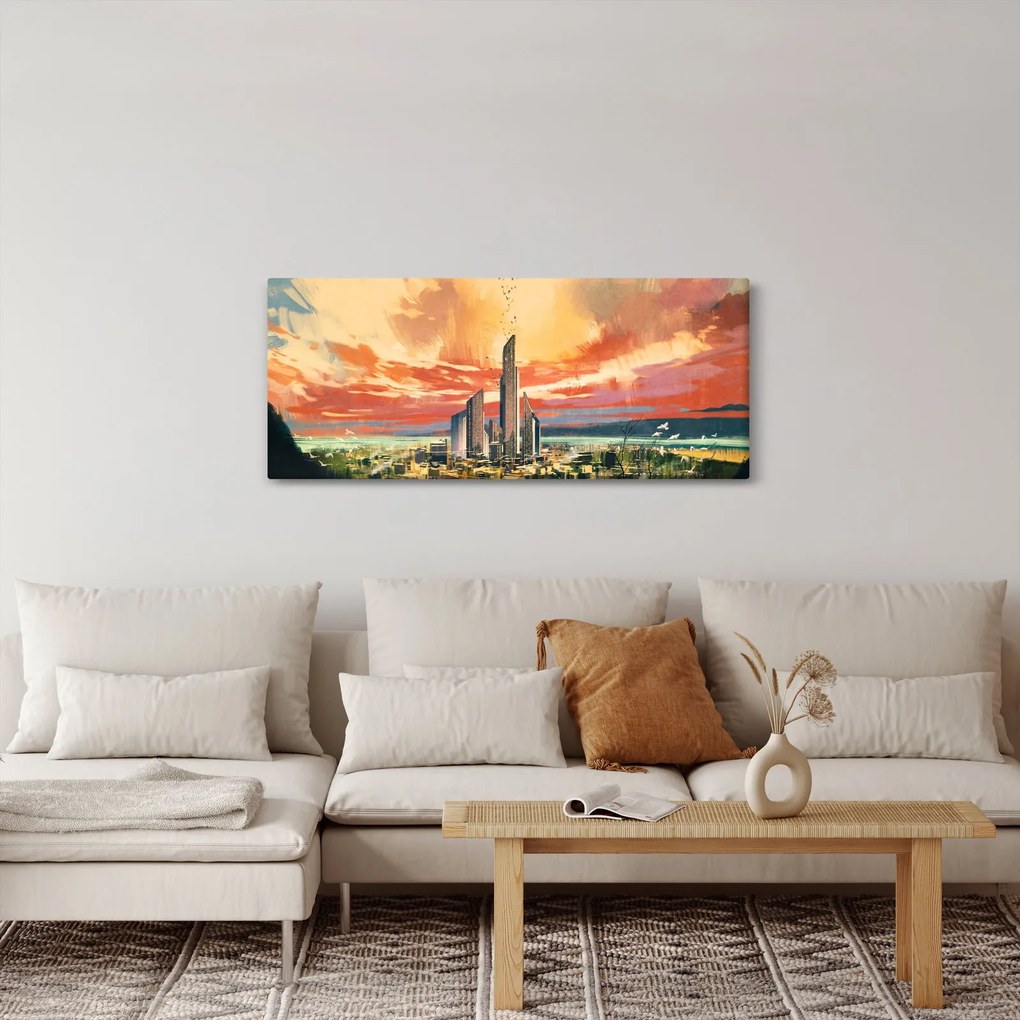 Obraz - Maľované mesto (120x50 cm)