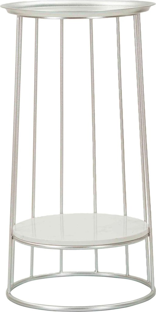 XXXLutz KONFERENČNÝ STOLÍK, strieborná, kov, kameň, 40/40/76 cm Mauro Ferretti - Stolíky do obývačky - 002665015101