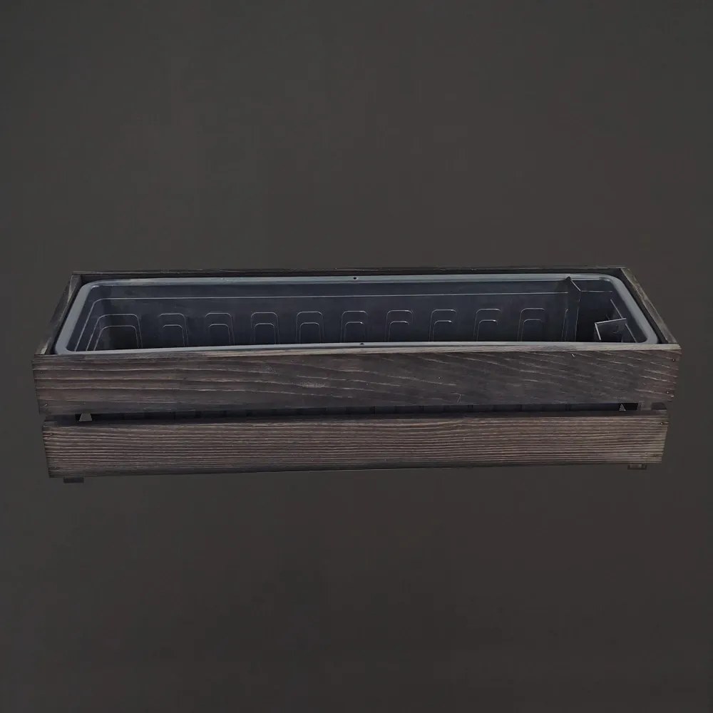 AMADEA Drevený obal s hrantíkom morený, 61,2x19,6x15cm, český výrobok