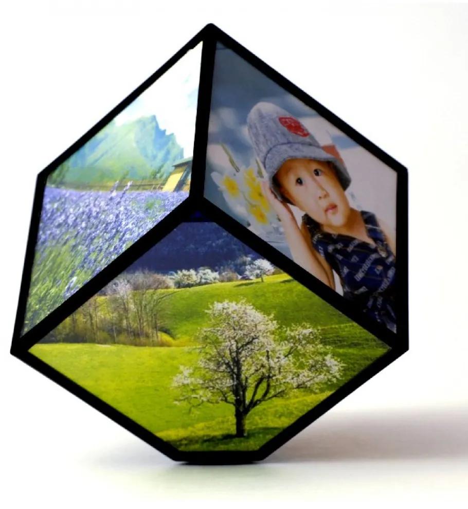 Rotujúci rámček na fotografie kocka Kemi 2183, 11 cm