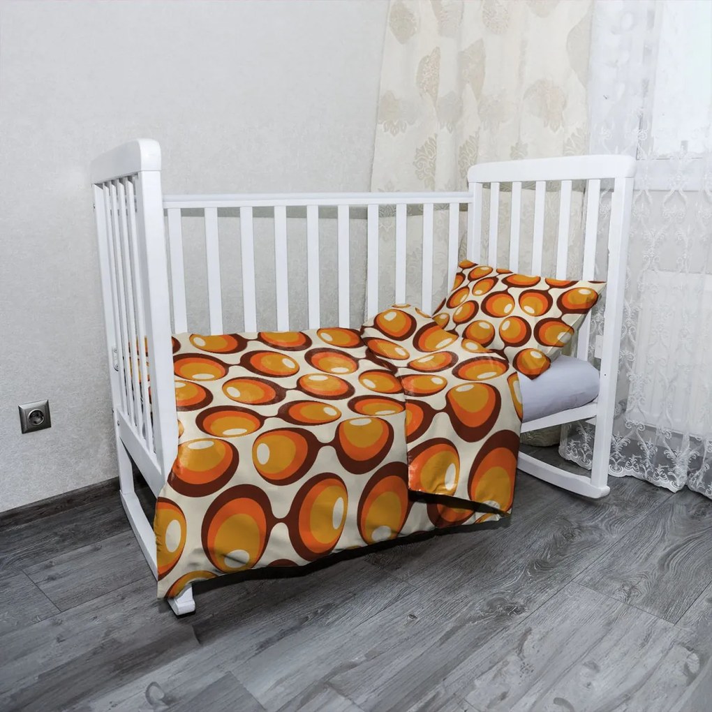 Sablio Mikroplyšové detské obliečky do postieľky Karamelové kruhy - 100x135 / 40x60