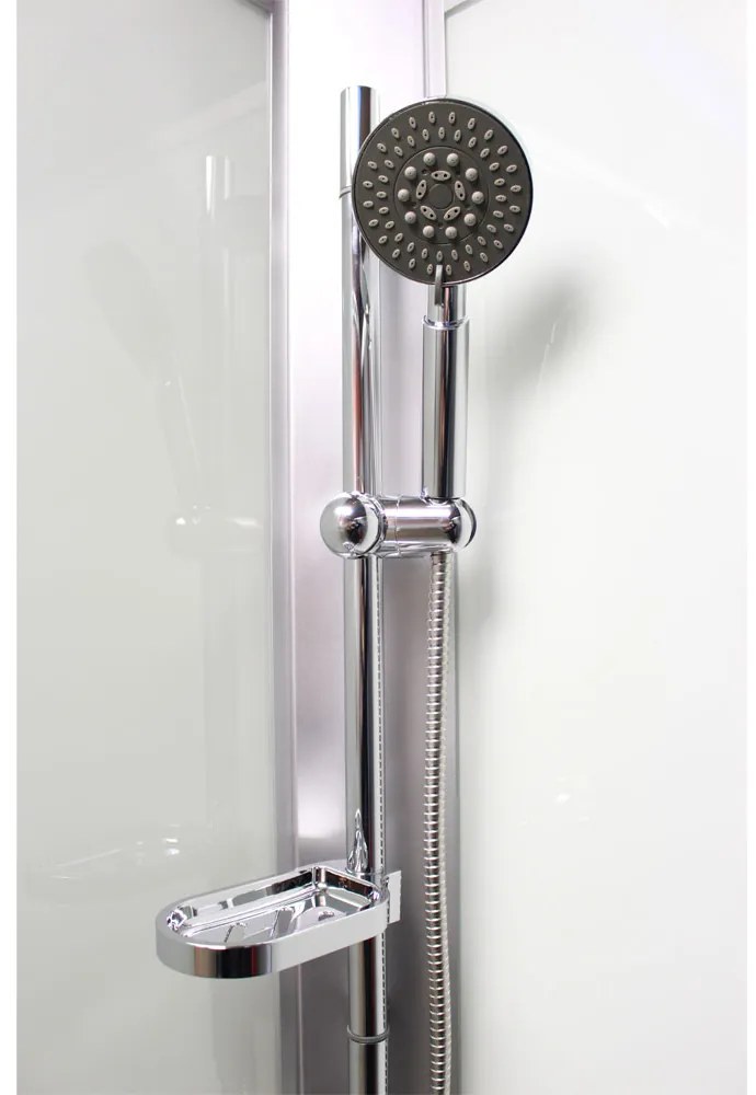 Mereo Mereo, Sprchový box, štvrťkruh, so strieškou, s vaničkou, satin ALU, sklo Point, zadne steny biele, MER-CK35172KBSW