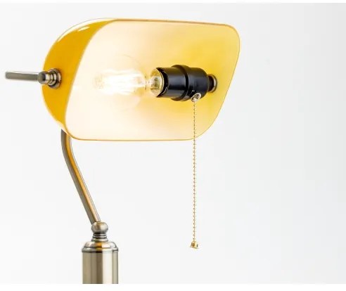 Brilagi - Stolná lampa BANK OFFICE 1xE27/60W/230V mosadz/oranžová