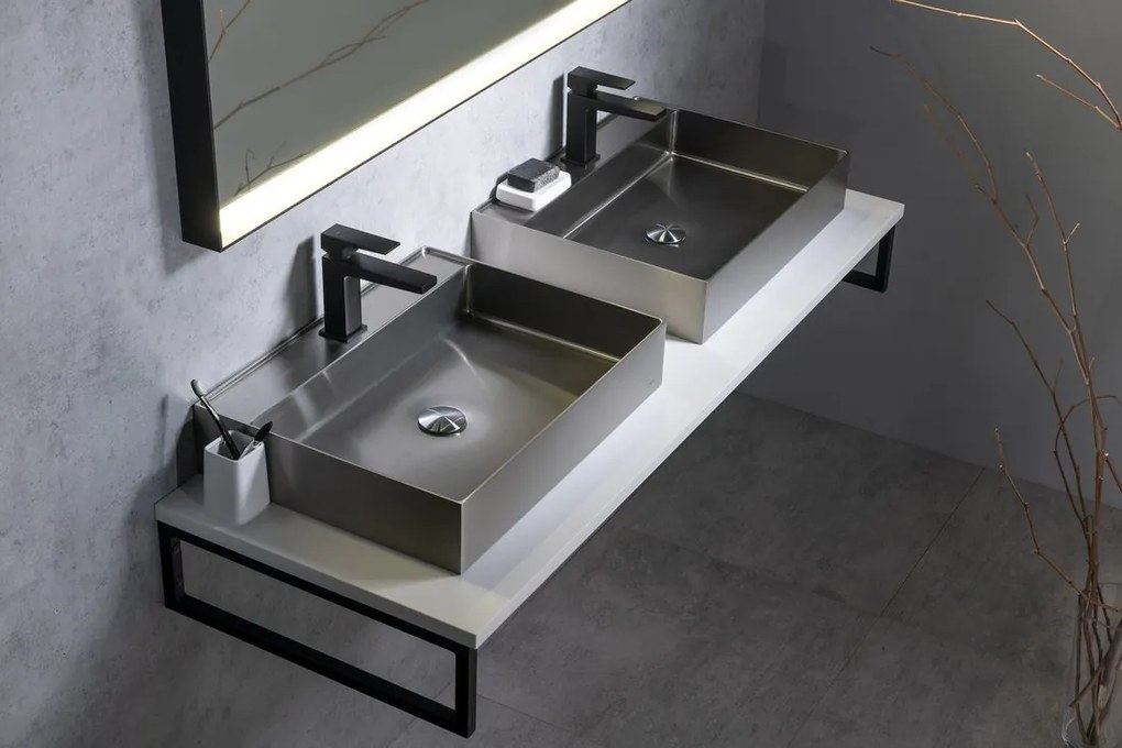 Sapho Sapho, AURUM nerezové umývadlo, 55x42cm, vrátane výpuste, nerez mat, AU402