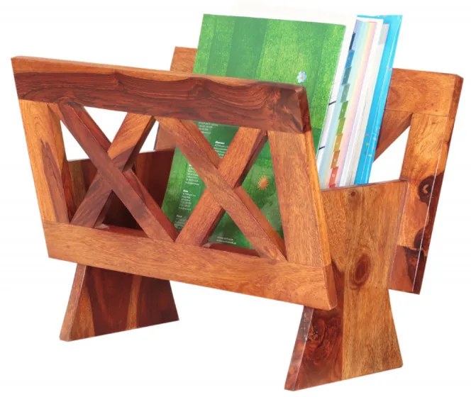 Stojan na noviny Kali 45x35x30 indický masív palisander Natural
