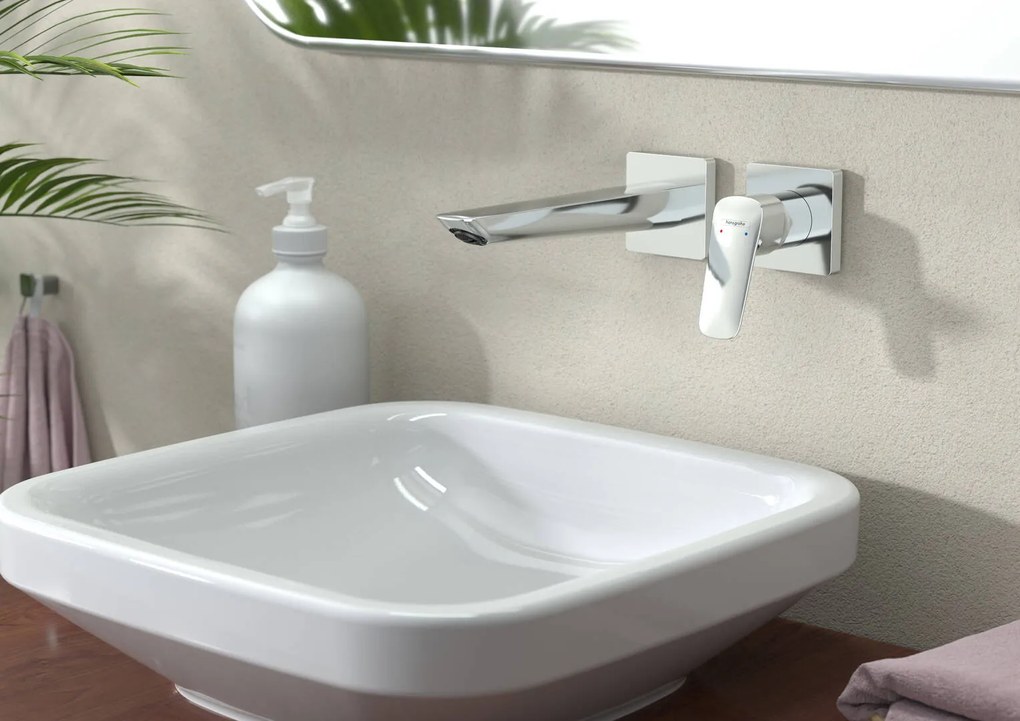 Hansgrohe Logis, umývadlová batéria Fine pod omietku, 2-otvorová inštalácia, EcoSmart, chrómová, 71256000