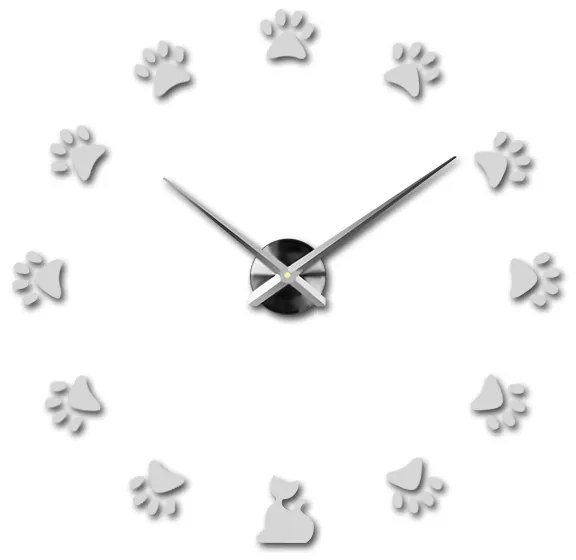Moderné nalepovacie nástenné hodiny SS | 3D hodiny 12S017 Wanduhr