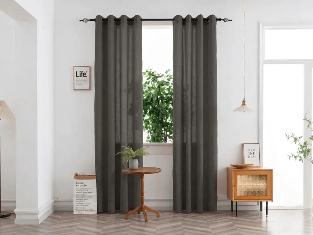 Záves TAVIO 140x250 cm, sivohnedý Zavesenie: Riasiaca páska
