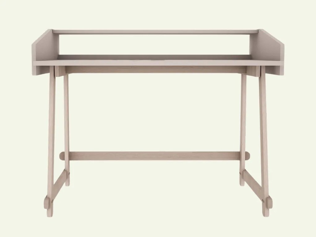 Písací stôl na drevených nohách do detskej izby BASIC kašmírový