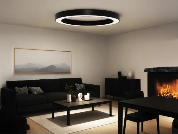 LED stropné svietidlo 115 W / 230 V, s prepínateľnou teplotou svetla 3000/4000/6500 K, priemer 120 cm, čierne