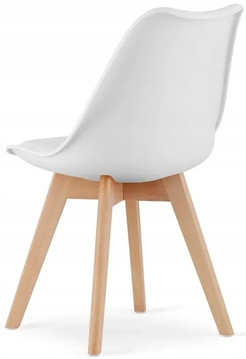 Jedálenská zostava TODI 80cm okrúhly stolový set biely+ 4 stoličky MARK biele