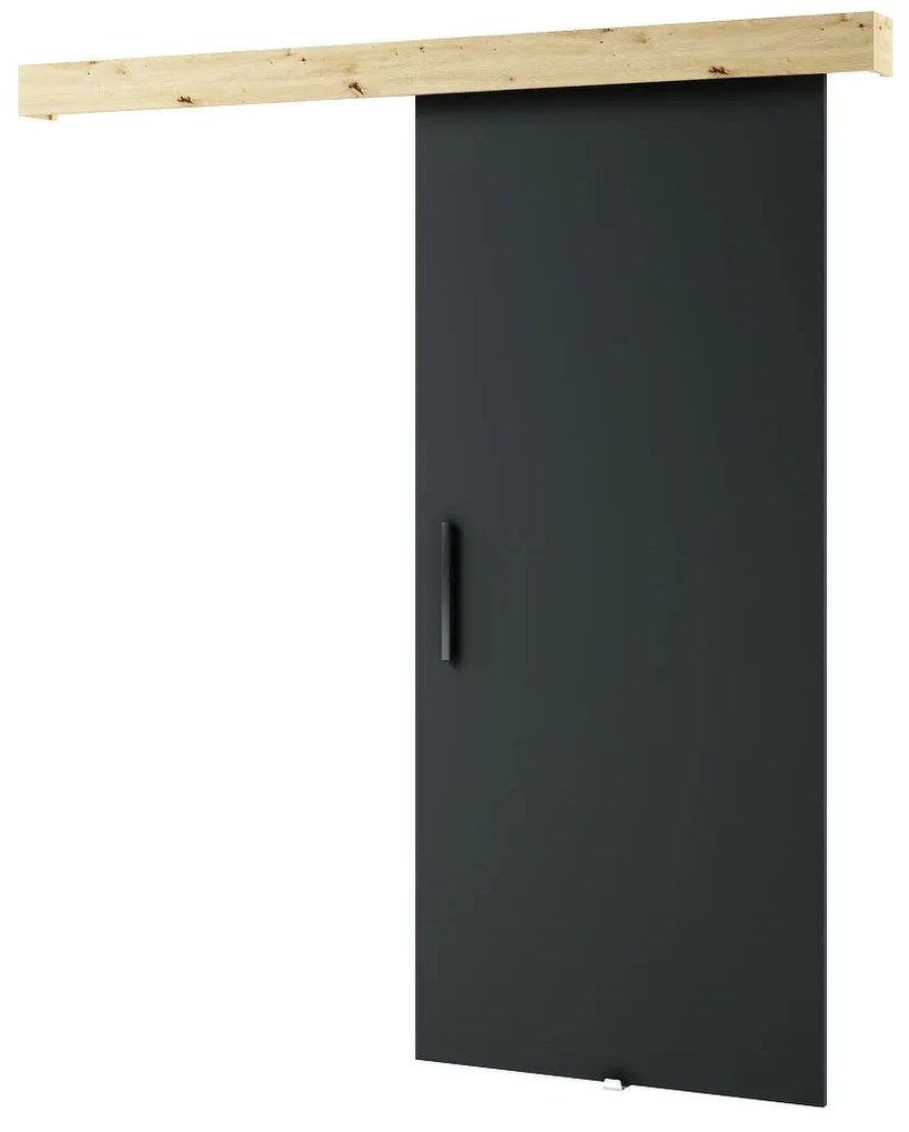 Posuvné dvere 90 cm Lovella (dub artisan + čierna matná). Akcia -6%. Vlastná spoľahlivá doprava až k Vám domov. 1043544