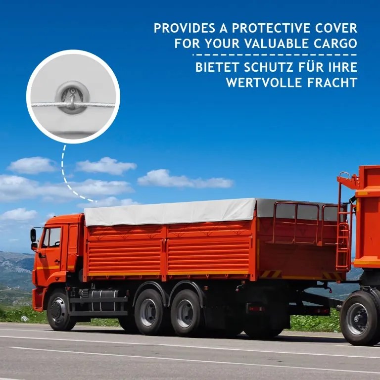 JAGO Plachta 650 g/m², hliníkové oká, biela, 3 x 5 m