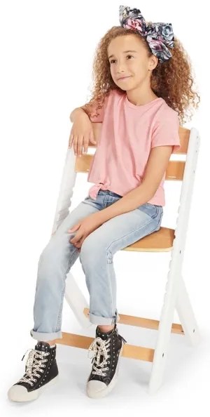 KINDERKRAFT - Detská jedálenská stolička ENOCK s polstrovaním šedá/biela