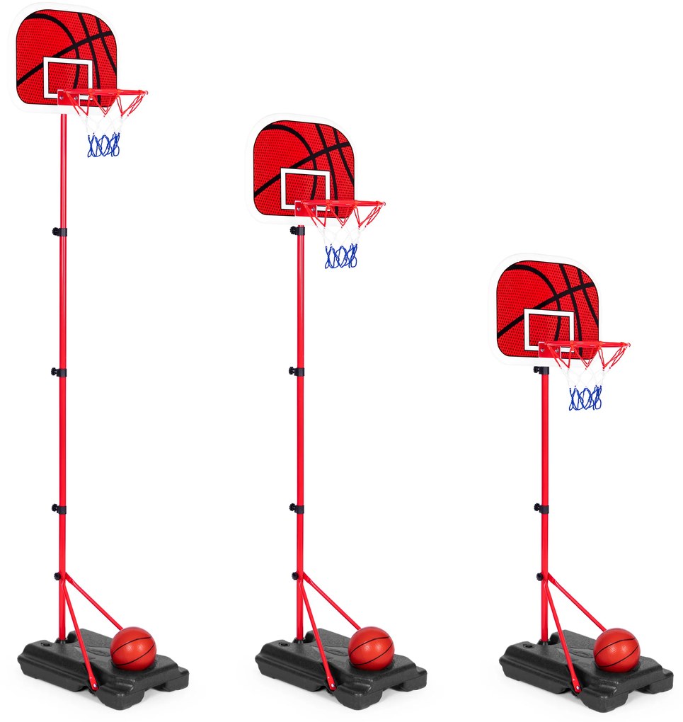 MULTISTORE Detský basketbalový kôš, nastaviteľná výška, pumpa na loptičky