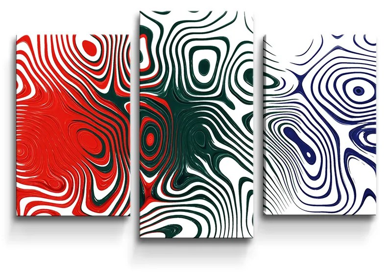 Sablio Obraz - 3-dílný Dvojfarebná abstrakcia - 75x50 cm