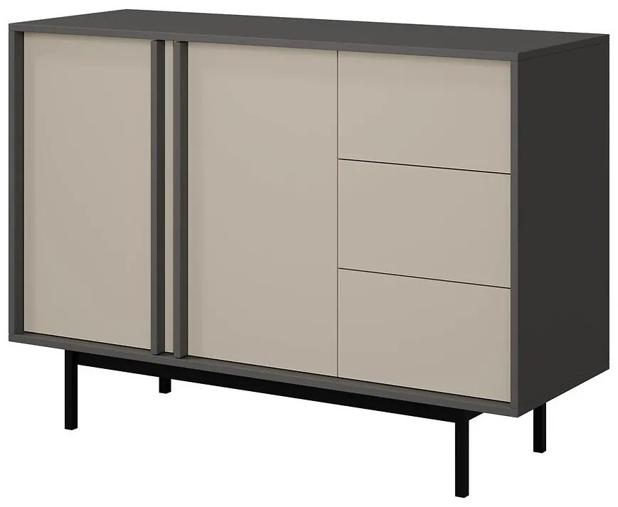 Komoda 120 Alsy 7 Svetlobéžová/Antracit