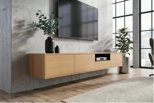 TV-skrinka 47816 Loft 200cm Prírodná Dub Dyha/Čierna  - Komfort-nábytok