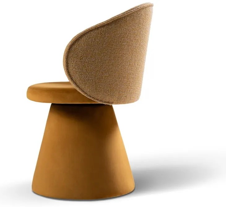 Zamatové kreslo v horčicovej farbe Inez – Micadoni