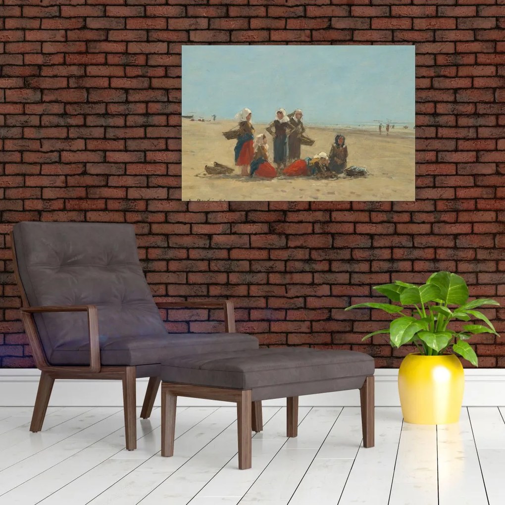 Obraz - Eugène Boudin, Women on the Beach at Berck, reprodukcia (90x60 cm)