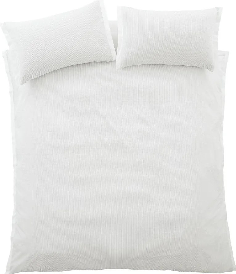 Svetlosivé obliečky na jednolôžko z bavlneného perkálu 135x200 cm Seersucker Woven Stripe – Bianca