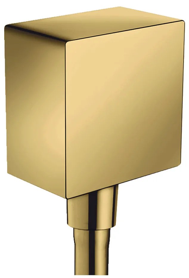 Hansgrohe FixFit, nástenné kolienko Square so spätným ventilom, leštený vzhľad zlata, HAN-26455990