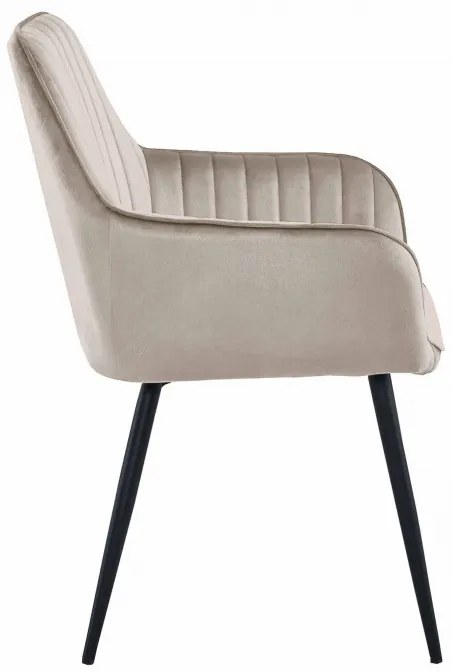 Set dvoch jedálenských stoličiek SOLDEN zamatové tmavobéžové (čierne nohy)